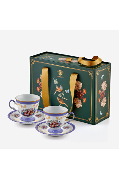 CHIARA ALESSI Flores Floral Lilac Porcelain Coffee Cup Set 100 ml