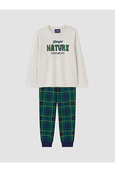 LC Waikiki Crew Neck Printed Boys' Pajama Set (W6)