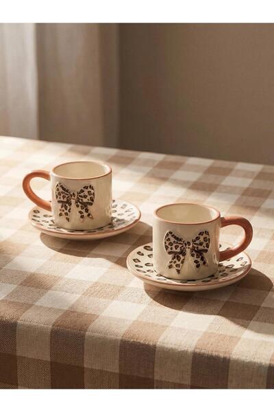 LC Waikiki Mixed Leopard Patterned Porcelain Coffee Cup Set for 2 Persons 100...