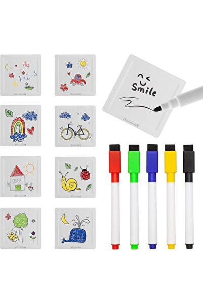 PicassoTiles Canvas Tiles 13 Piece Whiteboard with 8 Magnetic Building Tiles ...
