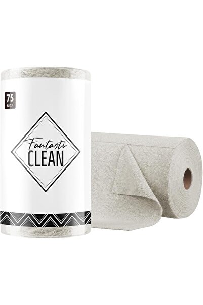 FantastiCLEAN Microfiber Cleaning Cloth Roll -75 Pack, Tear Away Microfiber T...