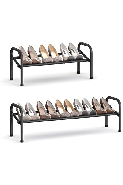 SONGMICS Expandable Shoe Rack, 1 Tier Shoe Rack Shelf, Adjustable Shoe Organi...
