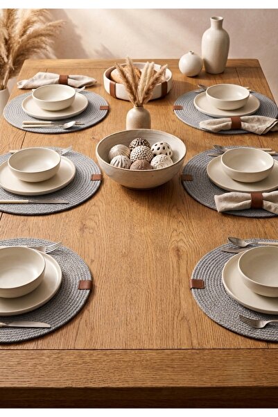 SİMEREV HALI HOME CONSEPT 6-Piece Plate Set, American Service Presentation Se...