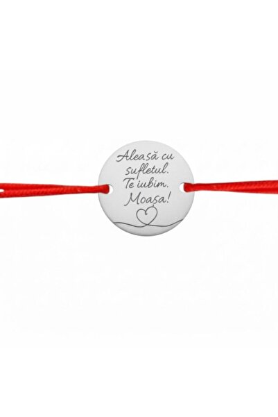 OEM Brățară cu șnur și monedă cu mesaj pentru 'Moașă', de 13mm, din AG925 - ș...