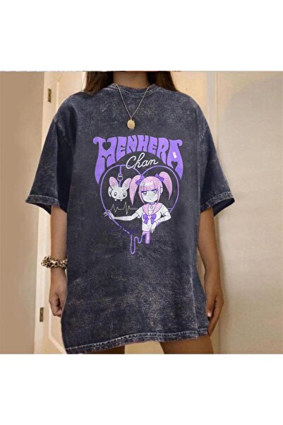 DEEFWEAR Mi̇ngalondon Washable Menhera Unisex Vintage T-Shirt