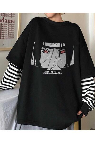 DEEFWEAR Itachi Red Eyes Printed Unisex Black T-Shirt