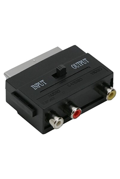 Alista Home Adaptor SCART (EURO) la 3 RCA cu comutator, Convertor Audio Video