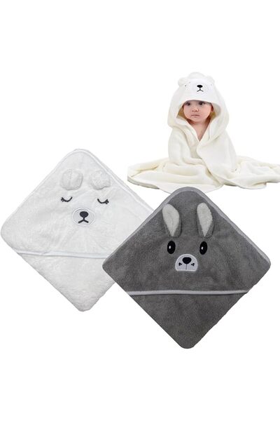 EXCEFORE Hooded Baby Towel for Newborn, 2 Pack Soft Bath Towels for Babie, an...