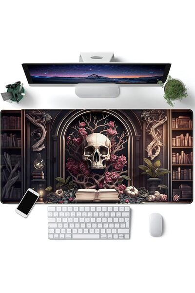 CYZFF Japanese Landscape Desk Mat Post Moonlight Samurai Mouse Pad Large Dark...