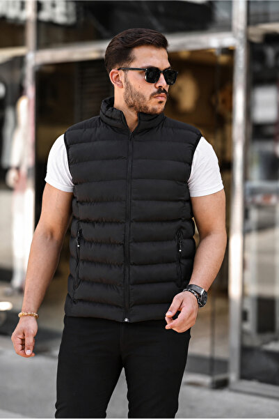 Wise&Go Store Men's Puffer Vest with Stand Collar and Zipper, Water-Resistant...