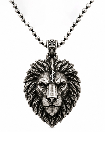 Coy Diamond Aslan Kolye,925 Ayar Gümüş Kolye,Hayvan Figür Kolye,Unisex Kolye