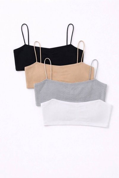 npLStore Women's Drawstring Strap 4-Piece Set Super Crop Blouse