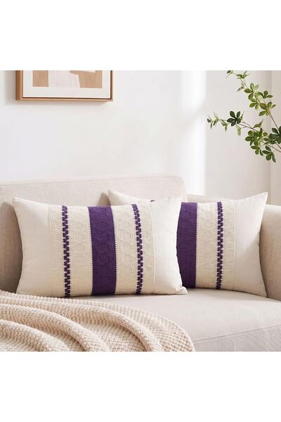 Fancy Homi Set of 2 Dusty Blue Vintage Lumbar Decorative Throw Pillow Covers ...