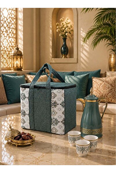 HOMEVEO سلة ترامس قماش فاخرعالي الجودة لحفظ وتنظيم الترامس والفناجيل – تصميم ...
