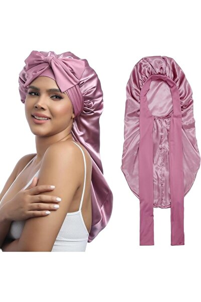 Coodiikaka Long Satin Bonnet for Women - Double Layer Elastic Silk Bonnet for...