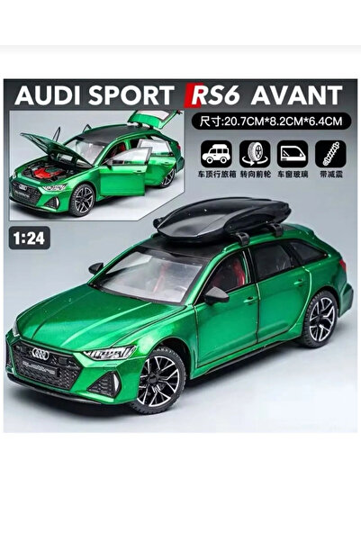 HOBBİEZ WORLD 1:24 Audi Rs6 Metal Yeşil Sesli Işıklı Model Araba
