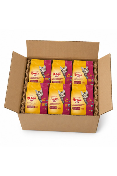 Bobita Bobiță Mix Hrană Uscată Completă pentru Pisici Adulte, 6 x 300 g