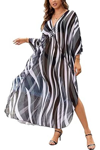 GENERAL Women Caftan Roomy Loungewear Nightgown Beach Dress Cover Ups Robe Sa...