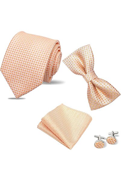 GENERAL [5 in 1] Men's Pretied Bow Ties Paisley Floral Stripe Bow Tie, Pocket...