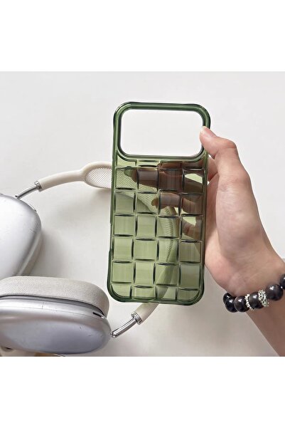 EDELFU iPhone 17 PRO uyumlu - Matcha, Zümrüt Renk Örgülü Şeffaf Sararmaz, Yum...