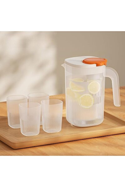 Generic 2.2L Water Pitcher with Filter Screen and 4 Cups, Heat-Resistant Food...