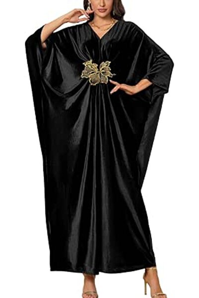 YouKD Women's Solid Color Bohemian Kaftan Dress Beach Cover Ups Plus Size Bat...
