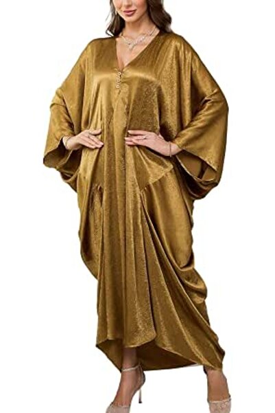 YouKD Women's Solid Color Bohemian Kaftan Dress Beach Cover Ups Plus Size Bat...