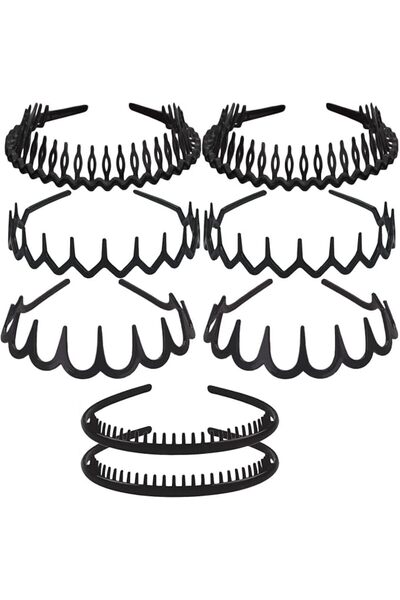 JOYZZZ Plastic Headbands, 8PCS No Slip Hair Bands with Teeth Comb for Women, ...