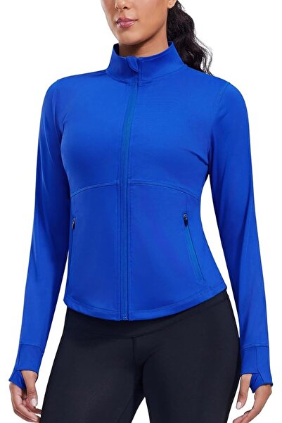 GENERAL PINSPARK Women's Cropped Workout Jacket Lightweight Full Zip Running ...