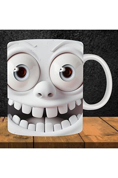 Generic Surprised 3D Mug Face - Funny Cartoon Expression Mug - 11 Oz Coffee M...
