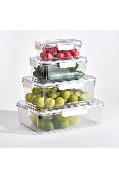 Generic Storage Containers, Plastic Containe with Locking Lids, 4-Pack, Clear...
