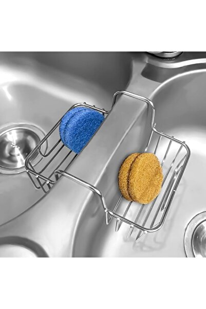 KASTWAVE Stainless Steel Sponge Holder for Kitchen Sink – Double Hanging Orga...
