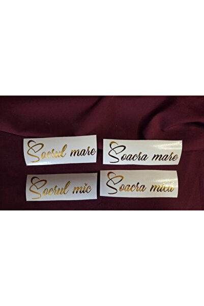 Divart Studio Set 4 Stickere Autocolante pentru Pahare Nuntă - "Socrul mare, ...
