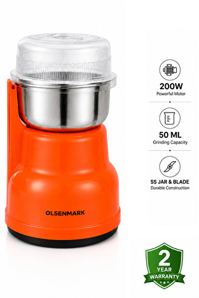 Ummelia Olsenmark Coffee Grinder| 200W | 50ML Stainless Steel Jar & Blade | C...