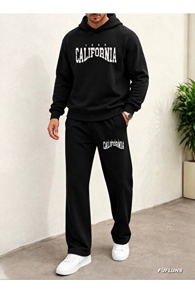 FUFLUNS California 1989 Printed Men's Hooded Tracksuit Set
