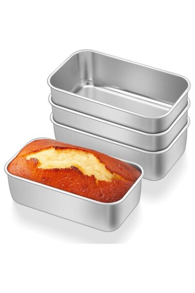 Generic Mini Loaf Pan Set of 4, Small Stainless Steel Bread Baking Pans for O...