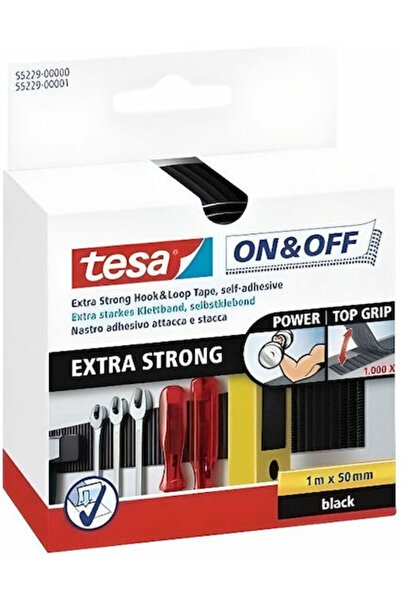 Tesa Ticaret Tesa On & Off Εξαιρετικά Ισχυρή Μαύρη Αυτοκόλλητη Ταινία Velcro ...