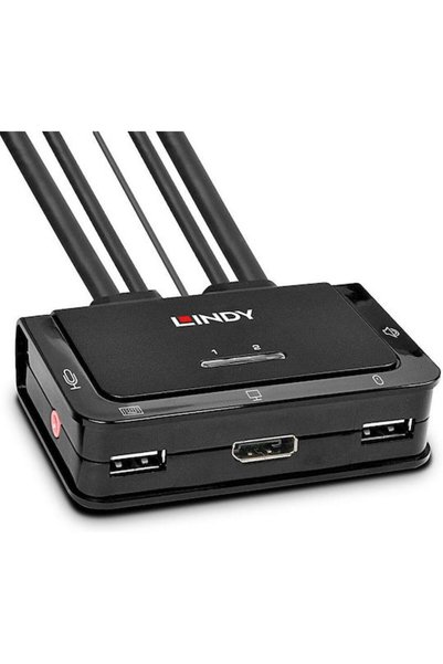 LİNDY 42344 Διακόπτης KVM & Δεδομένων με DisplayPort, USB 2.0 και Ήχο