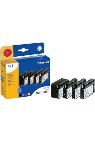 Pelikan Συμβατό Πακέτο Μελανών για Εκτυπωτή Inkjet HP HP933XL Κίτρινο 4 τεμάχια