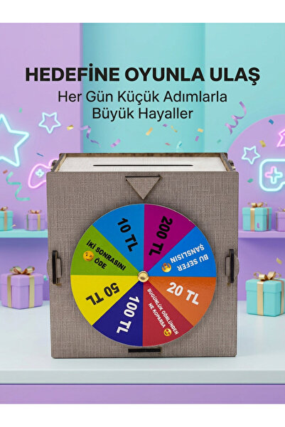 pınaxar Gift Saving Box with Fortune Wheel, Fun Money Saving Game, Decorative...