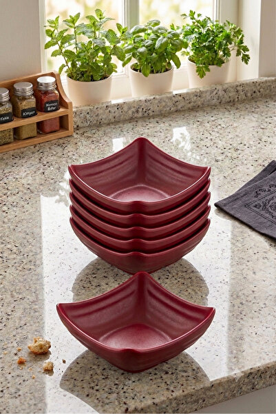 BİODATA 6 Pieces of Unbreakable Melamine Square Mini Sauce Bowls and Snack Bo...