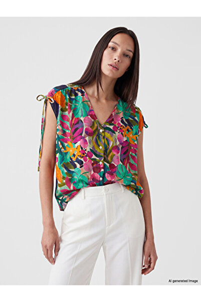 LC Waikiki Sparkling Choices V Planting Flowers Gathered Blouse from Shining ...