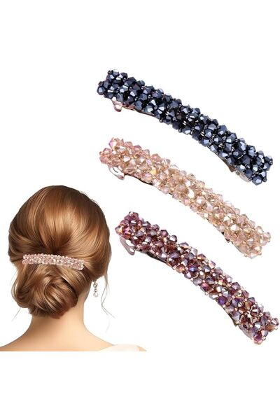Hannea ® 3 Pcs Hair Clips for Girls Women, Pearl Korean Fancy Hair Clutcher f...