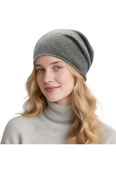 ZLYC Slouchy Pure Wool Beanie for Men and Women Seamless Knitted Winter Hat