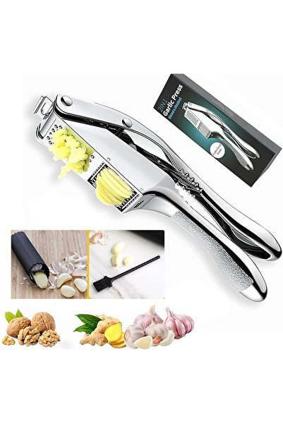 Yelajoy 2-in-1 Garlic Press Set (Peeling Sleeve+Brush), Crushing/Slicing/Minc...
