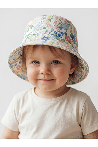 LC Waikiki Trendlucky Flower Printed Baby Girl Bucket Hat with Difference