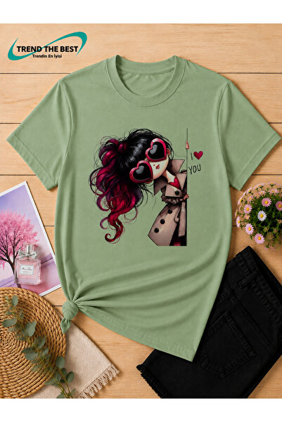 TREND THE BEST Trendin En İyisi Summer I Heart You Jacket and Glasses Printed...