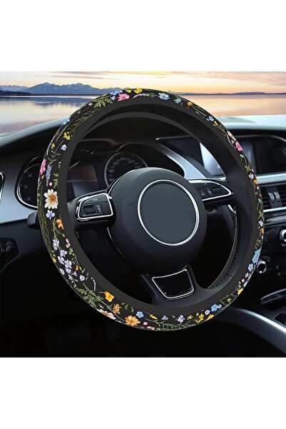 JOYZZZ Wildflower Car Steering Wheel Cover, Universal 38cm Non-Slip Neoprene ...