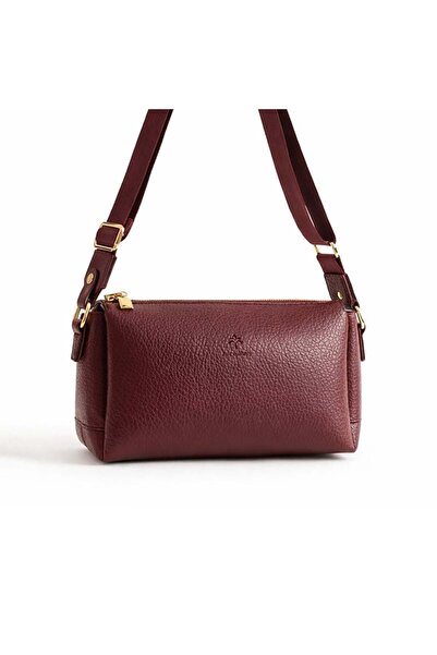 Jacquline Bordo Hemera Çok Bölmeli Kadın Omuz Çantası