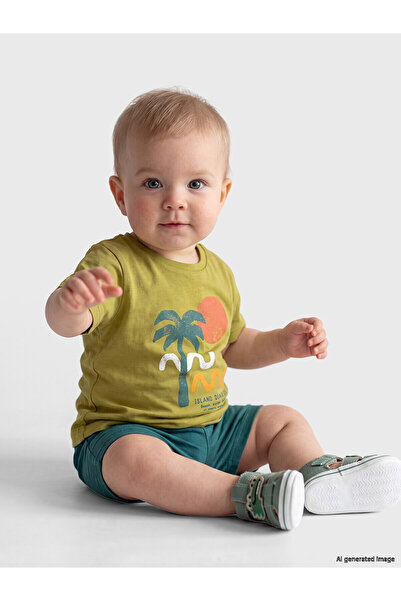 LC Waikiki Trendlucky Baby Boy T-Shirt and Shorts Set with Print by Difference